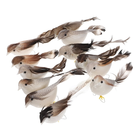12 Pcs Bird Figurines Home Decor Simulation Decoration