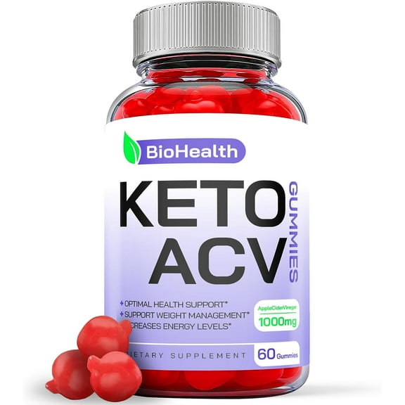 (1 Pack) BioHealth Keto ACV Gummies - Apple Cider Vinegar Supplement for Weight Loss - Energy & Focus Boosting Dietary Supplements for Weight Management & Metabolism - Fat Burn - 60 Gummies