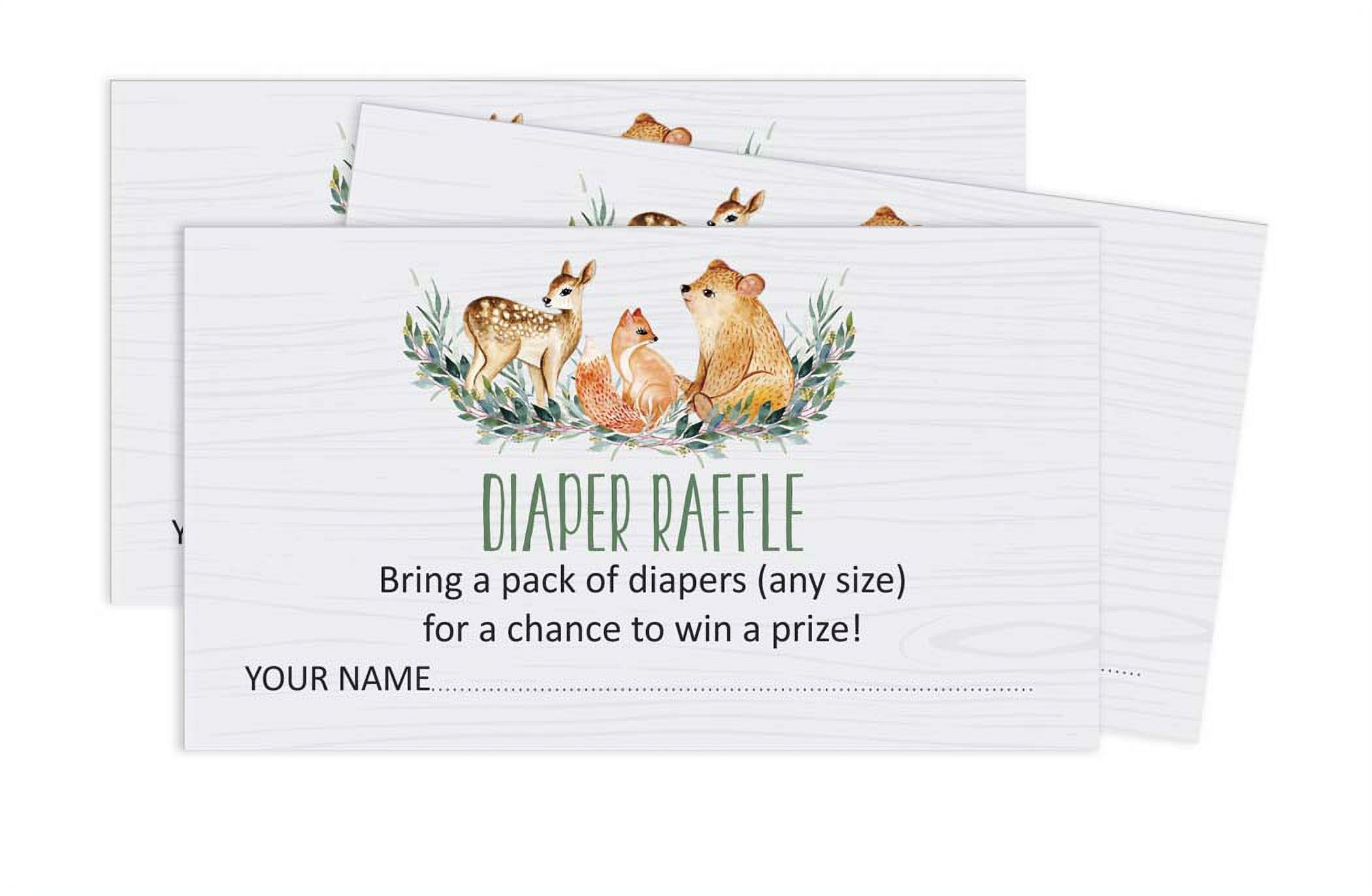 Inkdotpot 30Jungle Animals Baby ShowerDiaper Raffle Ticket Lottery Insert Cards Supplies Games For Baby Shower Party Bring A Pack Of Diapers To Win Favors Gifts And Prizes