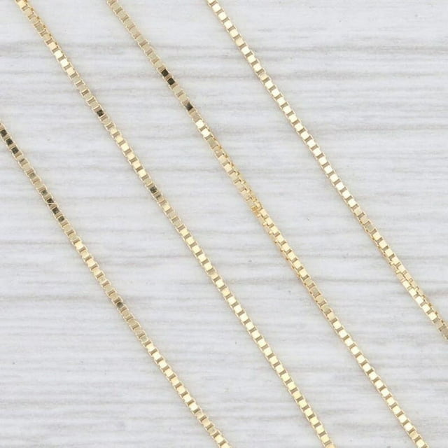 Estbridg 14K Solid Yellow Gold Box Necklace Real Gold Chain with Lobster Lock