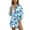 Blue Hibiscus, variant on Hippy Floral Swimsuit Coverup for Women Button Down Beach Dress Cover Up Long Sleeve Bathing Suit Cover Ups Plus Size Hawaiian Blouse Dresses Tops