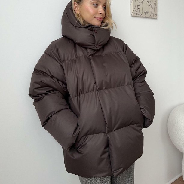 Parkas de manga larga para mujer, chaqueta holgada de algodón para otoño e invierno, abrigo holgado, ropa de algodón de manga larga, abrigo para mujer