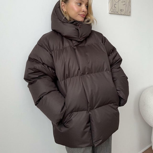 Parkas de manga larga para mujer, chaqueta holgada de algodón para otoño e invierno, abrigo holgado, ropa de algodón de manga larga, abrigo para mujer