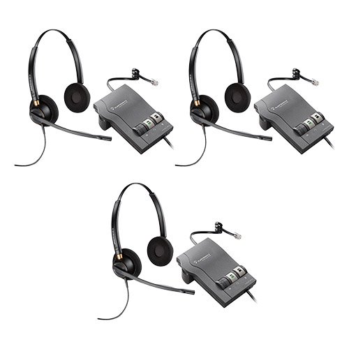 Plantronics Encorepro Hw520 With M22 3 Pack Binaural Noise Cancelling Headset 2706