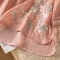 thumbnail image 4 of Women's 3/4 Sleeve Tops Plus Size Solid Embroidered Round Collar Summer Top, 4 of 9