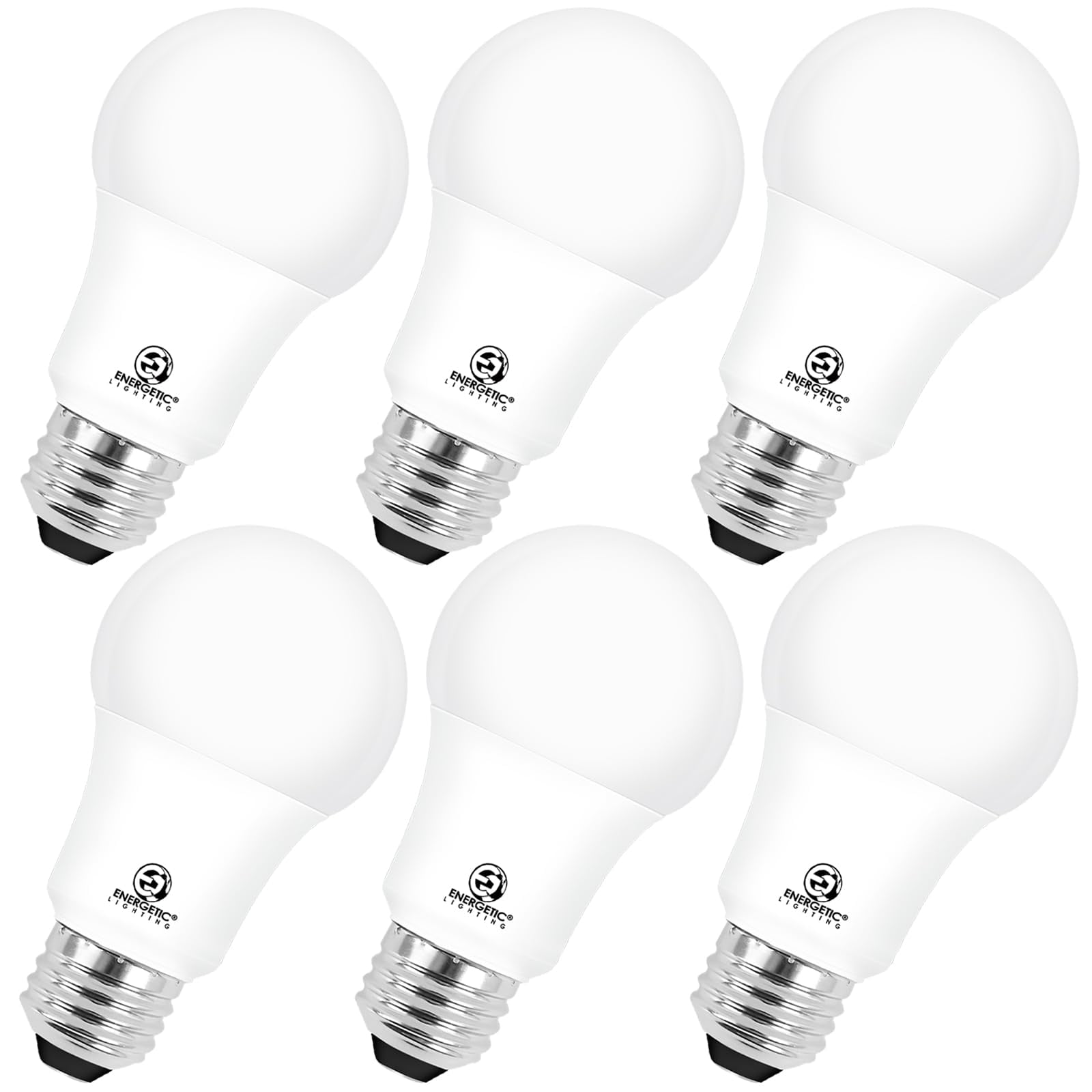 ENERGETIC Dimmable A19 LED Light Bulb, 12.5 Watts(100W Equivalent), 1500 High Lumens, Super Bright, Daylight 5000K, E26 Base, UL Listed, 6 Pack