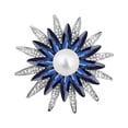 thumbnail image 1 of Broche de flor de geometría de cristal con accesorios de joyería de ramo de perlas de imitación para mujer, 1 of 5