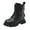 Black, variant on Gvdentm Girls Size 1 Boots Boys Girls Side Zipper Combat Ankle Boots (Toddler/Little Kid)(Black,1)