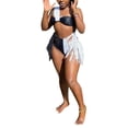 thumbnail image 2 of Seyurigaoka Women's Contrast Color Bikini Off-shoulder Tops Briefs Swimsuit, 2 of 9