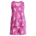 thumbnail image 5 of Joyspun Women's Printed Tank Top and Shorts Pajama Set, 2-Piece, Sizes XS-3X, 5 of 6