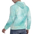 thumbnail image 6 of Uemuo Blue Marble Pattern Men's Hoodie - Casual Pullover Hoodie with Kangaroo Pocket, Stylish Hooded Sweatshirt for Everyday Wear-XX-Large, 6 of 7
