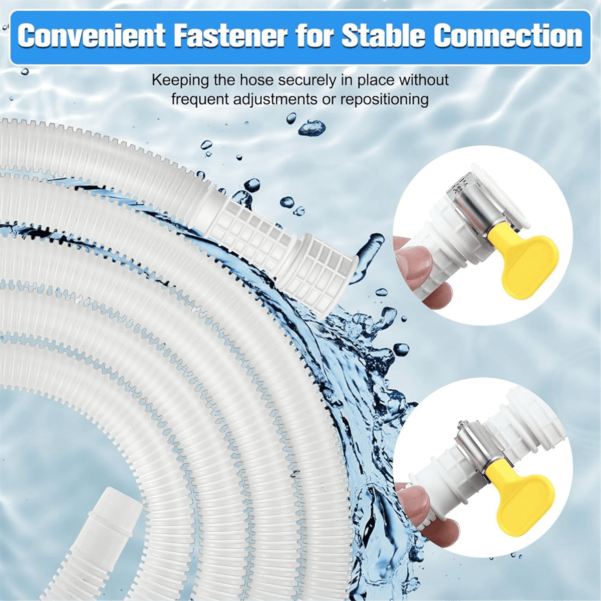 Dehumidifier Drain Hose, 13Ft Flexible Hose with Cuttable Rubber Adapter and Connect Clamp, Replacement