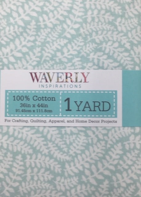 Waverly Inspirations 44' x 1 Yard Cotton Precut Garden Fern Dew Color Sewing Fabric, 1 Each