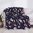 thumbnail image 3 of Honeii Retro Rabbit Flower print throw blanket, crafted from cozy cotton flannel, offers versatile home decor as a bedding suitable for all seasons.-50"x40", 3 of 6