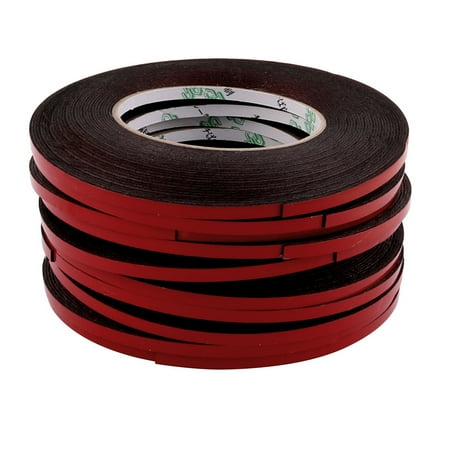 Unique Bargains 10Pcs 5mm x 1mm Double Sided Sponge Tape Adhesive Sticker Shockproof Tape 10M