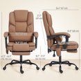 thumbnail image 3 of HOMCOM Office Chair with Massage, Reclining Desk Chair, Brown, 3 of 10