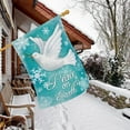 thumbnail image 3 of Winter Garden Flag 28x40 Double Sided, Large Burlap Pigeon Snowflake Garden Yard Flags Peace on Earth for Winter Seasonal Outside Outdoor House Holiday Decor (ONLY FLAG), 3 of 6