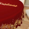 thumbnail image 6 of Duangreer Retro Christmas 60''Round Tablecloth, Golden Snowflake Print Washable Picnic Table Cover for Camping, Dining, Indoor and Outdoor, 6 of 6