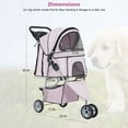 thumbnail image 7 of BestPet 3 Wheels Pet Stroller Folding with Cup Holder & Removable Liner,Light Pink, 7 of 7