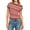 RD2, variant on Off the Shoulder Tops for Women Short Sleeve Striped Shirt Slim Fit Hollow Out Crop Tops Summer Y2K Crochet Top