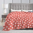 thumbnail image 4 of DouZhe Ultra-Soft Micro Fleece Lightweight Flannel Bed Blanket, Red Hand Drawn Hearts Print Cozy Warm Throw Blankets, 50"x40", 4 of 7