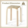 thumbnail image 3 of QRKD Wooden Stackable Stools Set of 4, 18" Square Backless Student Chairs w/Non-Slip Pads, Lightweight Stacking Stools for Kitchen, Classroom, Dining Room 330lb Capacity, 3 of 7