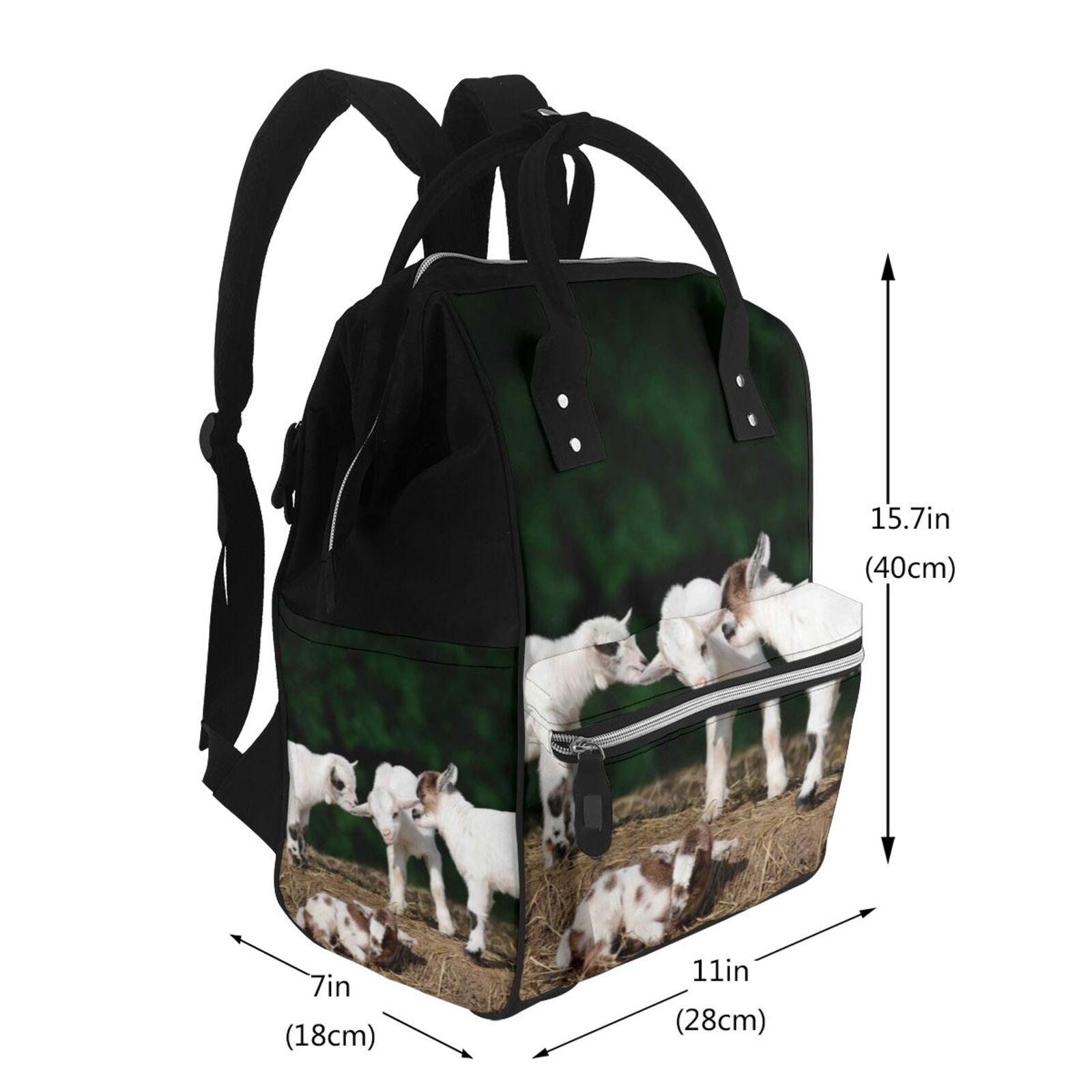 Defioc Cute Goat Baby for Baby Diaper Bag Backpack - Baby Bag for Boys & Girls - Diaper Backpack - Large Travel Diaper Bags- Baby Registry Search & Shower Gifts