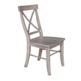 thumbnail image 7 of 36" Round Dining Table with 12" Leaf and 2 X-back Chairs - Washed Gray Taupe - 3 Piece Set, 7 of 7