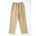 thumbnail image 6 of Jizyo Kids Boys School Uniform Flat Front Pants Trousers Elastic Waist Straight-Leg Wedding Party Pants with Pockets Khaki 6-7, 6 of 7