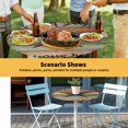 thumbnail image 6 of Elastic Fitted Round Tablecloth, Texas Star Vintage Waterproof Stretch Table Cover for 55"-60" Tables, Berry Sage Green Brown Wooden Washable Outdoor Tablecloths for Patio, Picnic, Camping, 6 of 9