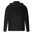 thumbnail image 4 of Ecqkame Mens Sunscreen Hoodie Tops Long Sleeve Lightweight Casual Solid Color Sport Top Pullover Workout Hooded Tops with Face Mask 01-Black XXXL, 4 of 8