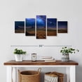 thumbnail image 2 of Elephant Stock Starlit Monument Valley Wall Art - Horizontal Multi Panel Canvas - 5 Pieceliving Room Wall Decor - Photography Nature Multi Panel - Brown And Blue Decor - 29" x 12", 2 of 4