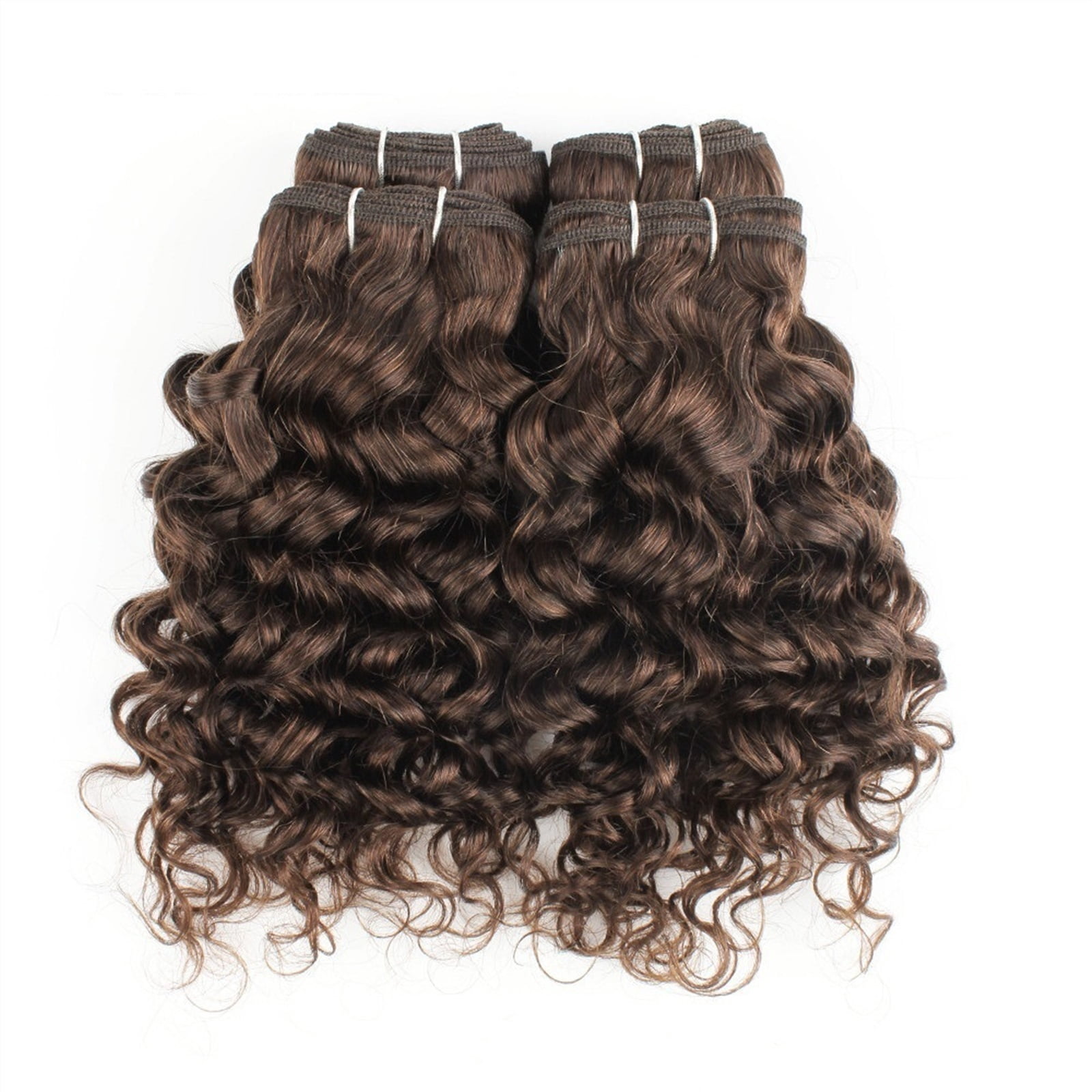 Water Wave Human Hair Bundles 50g/pc Brown and Black Short Bob Style Remy Human Hair Weave Extensions