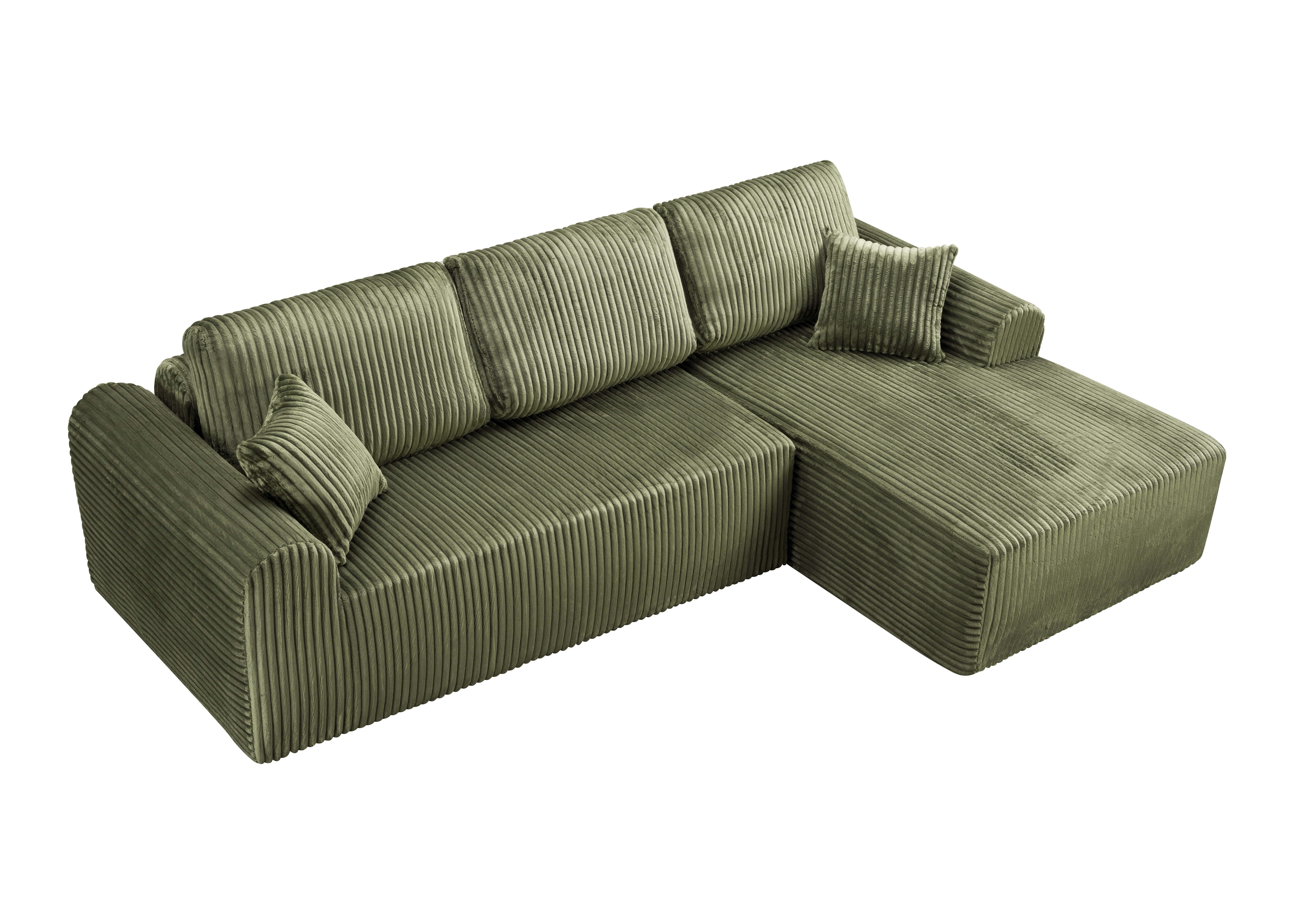 Shikeyi 109" Cloud Modular Sectional Sofa Couch with L-Shape Chaise,Modern Minimalist Upholstered Boneless Couches for Living Room Bedroom, Green