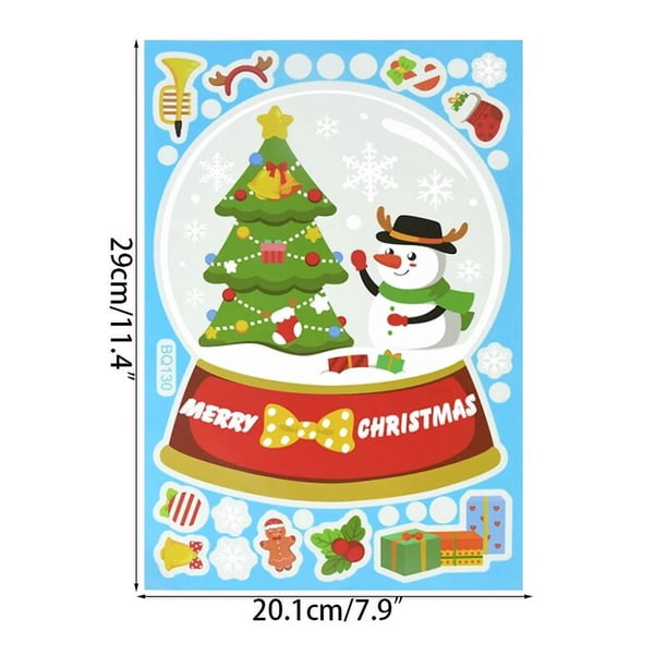 Pegatinas De Navidad Para Ventana – 6 Hojas Con 71 Calcomanías De Gel | Diseños Festivos (Papá Noel, Muñeco De Nieve, Etc.) | Autoadhesivas Y Fáciles De Quitar