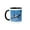 Black/White, variant on 3drose, Sunlit White Flower of Chinese Plum Prunus Mume Tree, Blue Sky, 11oz Two-tone Red Mug