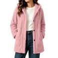 thumbnail image 5 of Perfectbot Women Sherpa Hooded Jacket, Long Sleeve Button Down Fleece Coat Fall Winter Warm Outerwear, 5 of 7
