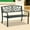 Green, variant on Garden Bench Outdoor Metal Bench 50" Park Bench with Armrests, 480lbs Cast Iron Sturdy Steel Frame Furniture for Patio Porch Yard Deck Lawn, Black
