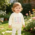 thumbnail image 4 of Xyant Big Sister Little Sister Matching Outfit Newborn Baby Girl Long Sleeve Romper Toddler Girl Sweatshirt Pullover Top Fall Winter Clothes (Beige,12-18 Months), 4 of 7