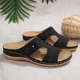 thumbnail image 5 of Caywon Dressy Flat Sandals for Women Comfortable Walking Arch Support Slip on Summer Casual Beach Wide Width Rhinestone Womens flats Slide Sandal Shoes, 5 of 7