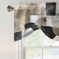 thumbnail image 5 of Tie Up Valances for Windows, Brown Black Geometric Adjustable Valance Curtains Window Treatment for Living Room, Abstract Art Color Block Painting Rod Pocket Kitchen Curtains & Drapes 42x12 Inch, 5 of 9