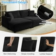 thumbnail image 5 of BALUS Oversized Chaise Lounge with Wide Storage Ottoman, Modern sleeper chair for Living room, ottoman chair Sleeper, Corduroy,  Black, 5 of 9