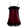 thumbnail image 4 of EYNMVR Women Lace Trim Satin Camisole Top Silky Spaghetti Strap V Neck Cami Top Flowy Asymmetrical Going Out Tank Tops, 4 of 5