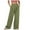 Army Green, variant on SMihono Fashion Womens Full Length Pants Skinny Slim Fit Women Solid Color Versatile Slim Temperament Casual High Waist Wide Leg Pants Wine 10