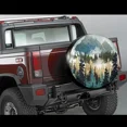 Abstract Mountain Forest Landscape Spare Tire Cover Weatherproof Dust