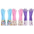 thumbnail image 5 of LSLJS Rubber Gloves, Cleaning Gloves, Dishwashing Gloves, Kitchen Gloves for Washing Dishes, Household Reusable Gloves for Cleaning, Dishwasher Safe Flower Print Dish Gloves Medium Blue On Clearance, 5 of 6