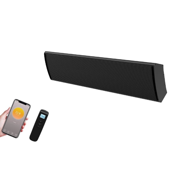 Wexstar Ultra 1500W Black Wall/Ceiling Infrared Heater with w/Built-in Thermostat Wi-Fi Smart Phone connection and Remote Control