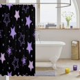 thumbnail image 3 of Manfei Modern Geometric Stars Shower Curtain 72Wx72L,Galaxy Theme Bathroom Curtain,Black Purple, 3 of 5