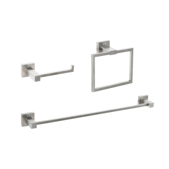 Isla 3-Piece Bathroom Hardware Set in Brushed Nickel