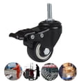 thumbnail image 5 of ✪ 1.5" 2" PU Casters Set of 4, Small Low Profile Caster w/ locking Brake & 360° Plate, Transfers Castor Wheels，No Noise, 5 of 16